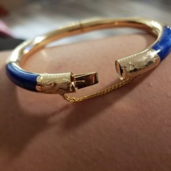 14k gold lapis bracelet - Picture 6 of 11